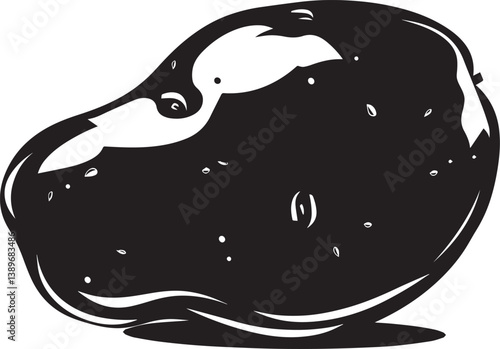 Potato silhouette vector black