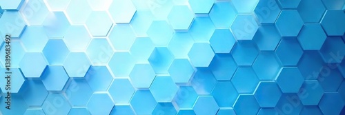 Wallpaper Mural Hexagonal geometric pattern with a medical theme, featuring shades of blue and white,  backdrop,  futuristic Torontodigital.ca
