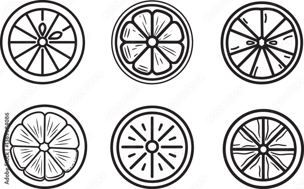 Lemon Portion icon linear black on white background Lemon Portion icon linear black on white background