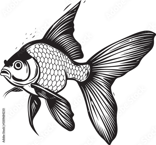 Goldfish icon linear black