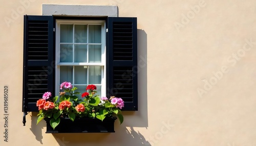 Wallpaper Mural Historic window with black shutters and overflowing window box filled with vibrant plants and flowers in downtown Charleston,  flowers,  architecture Torontodigital.ca