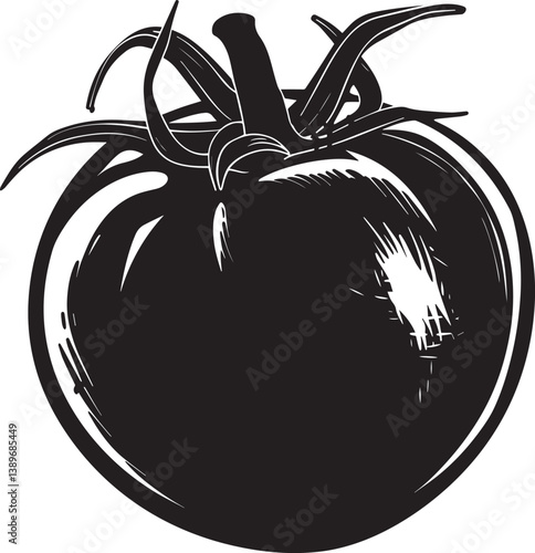 Tomato silhouette vector black