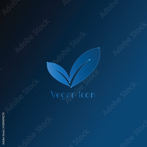 Low poly vegan icon vector design