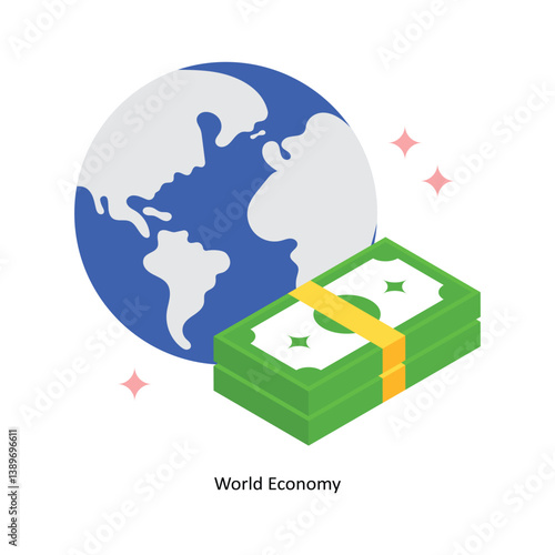World Economy Concept isometric Style Illustrations. Eps 10 File