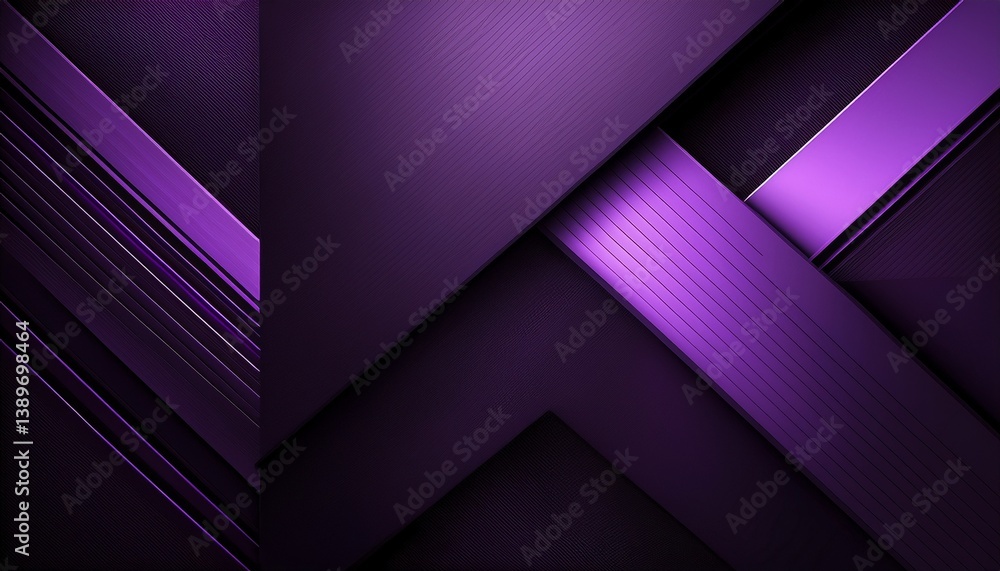 Fototapeta premium Black deep purple abstract modern background for design. Geometric shape. 3d effect. Lines,