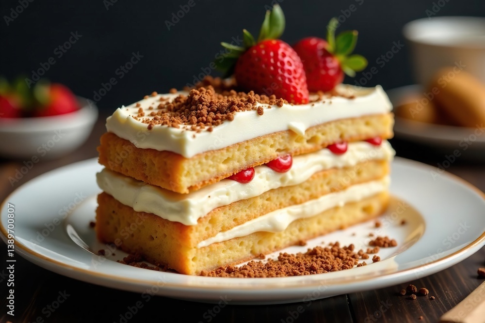 Classic Italian dessert, layers of coffee-soaked ladyfingers and creamy mascarpone , ladyfingers, treat, cocoa Classic Italian dessert, layers of coffee-soaked ladyfingers and creamy mascarpone , ladyfingers, treat, cocoa
