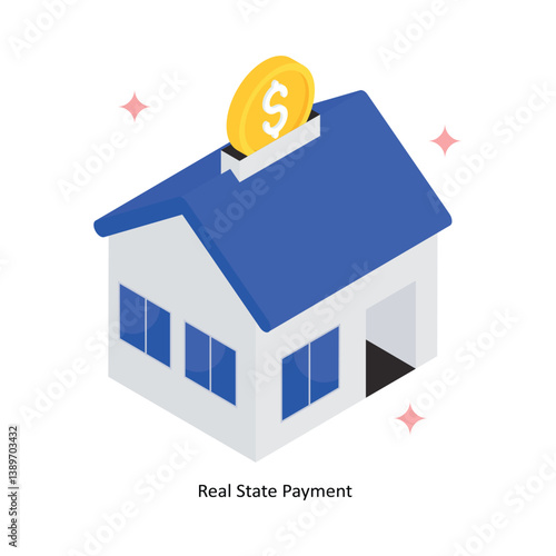 Real State Payment Concept isometric Style Illustrations. Eps 10 File