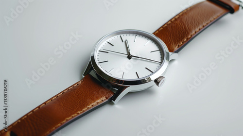 Wallpaper Mural Black leather wristwatch, a classic men's accessory for telling time Torontodigital.ca