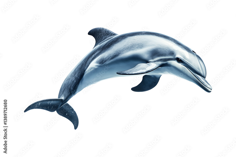 Fototapeta premium Realistic dolphin swimming isolated on transparent background