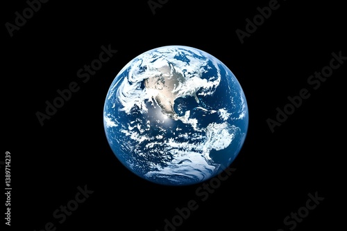 A shot of the Earth floating in space against a black background.