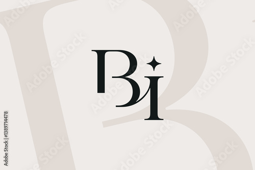 BI or IB letter logo icon design. Classic style luxury initials monogram.
