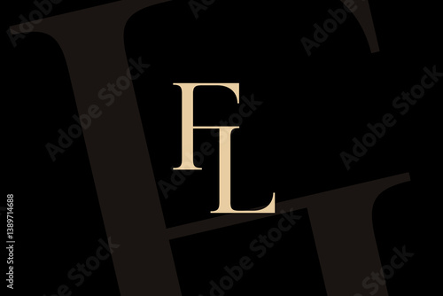 FL or LF letter logo icon design. Classic style luxury initials monogram.