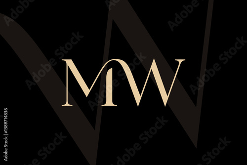 Fotografie MW or WM letter logo icon design