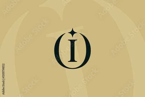 OI or IO letter logo icon design. Classic style luxury initials monogram.
