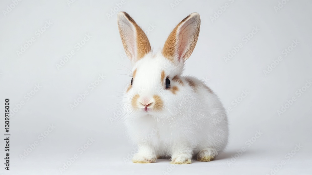 Studio Shot of a Cute White Rabbit Studio Shot of a Cute White Rabbit