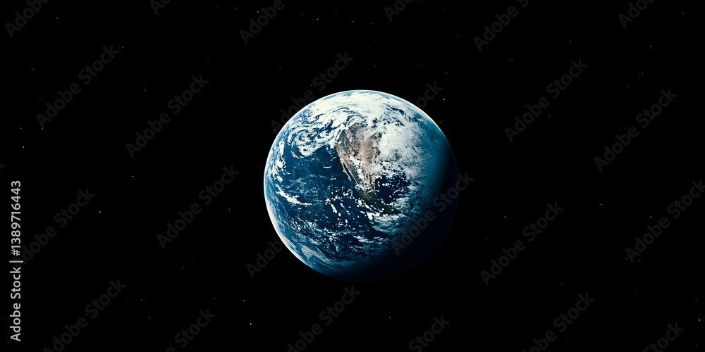 Fototapeta premium A shot of the Earth floating in space against a black background.