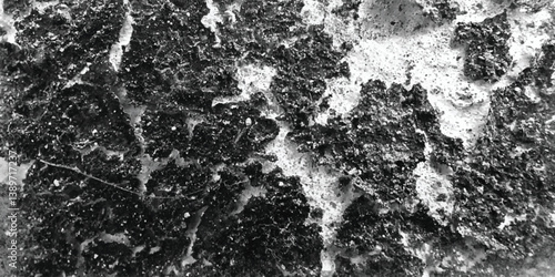 An abstract and interpretive representation of surface quality, perhaps alluding to feelings of roughness, age, or natural erosion, in monochrome.
