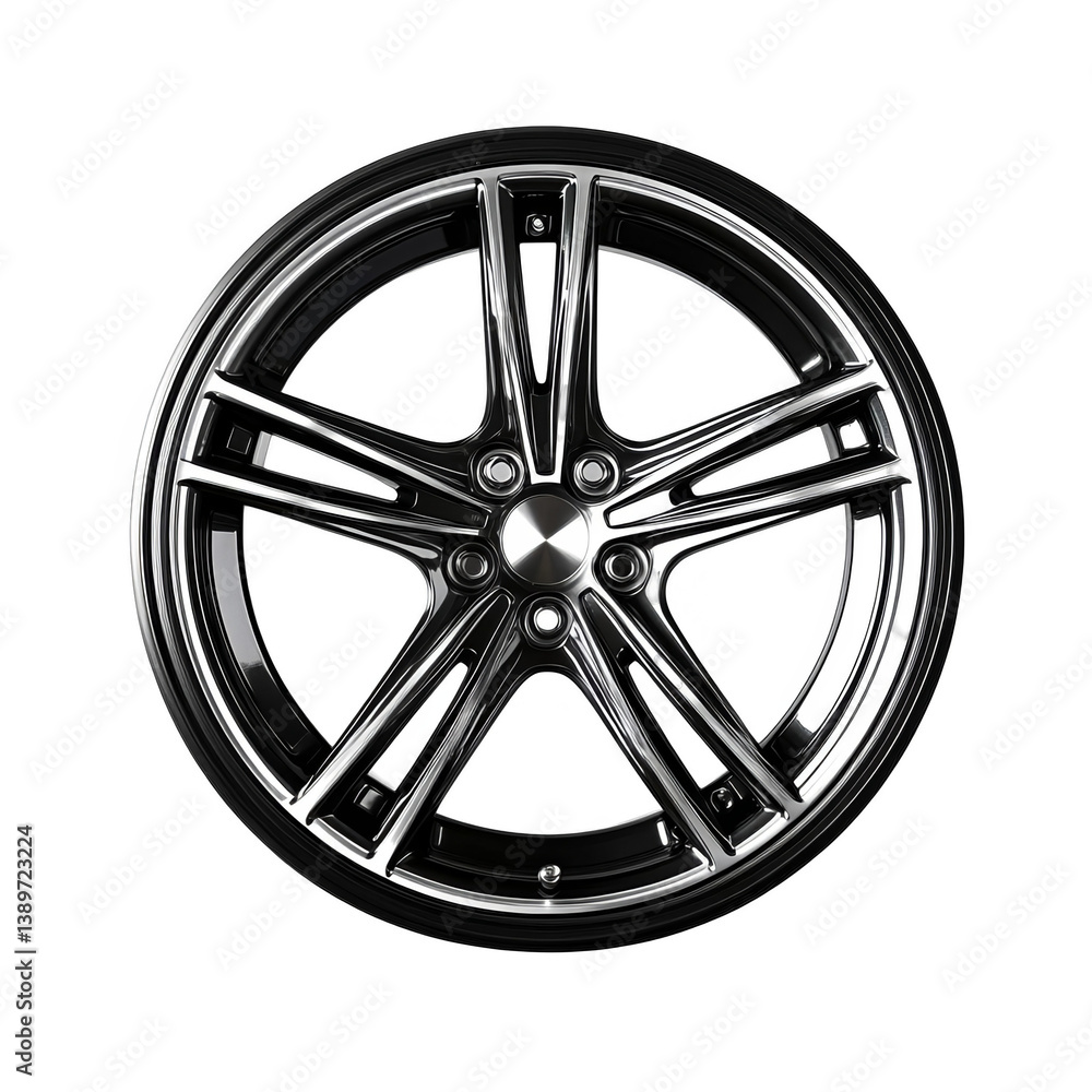 Obraz premium Chrome Wheel Rim Shiny Alloy Isolated On Transparent Background Photo