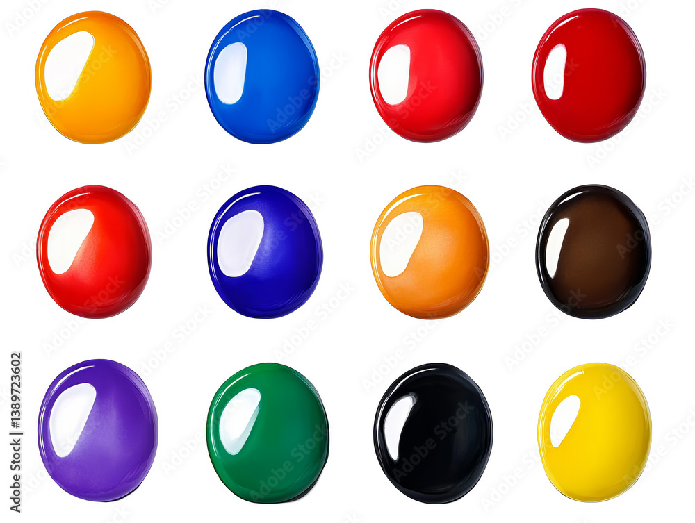 Colorful Glossy Spheres Isolated On Transparent Background A 3D Illustration Colorful Glossy Spheres Isolated On Transparent Background A 3D Illustration