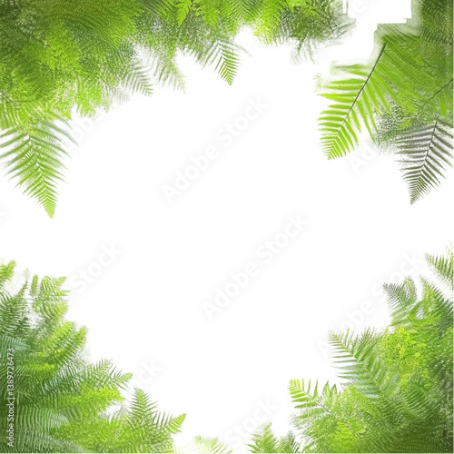 Wallpaper Mural Green Leaves Frame Isolated Illustration Transparent Background Design Torontodigital.ca