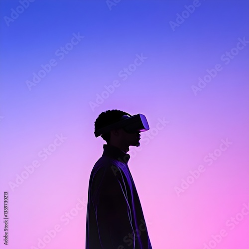 A person wearing a virtual reality headset