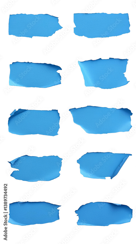 Isolated Abstract Blue Torn Paper Pieces On Transparent Background Isolated Abstract Blue Torn Paper Pieces On Transparent Background