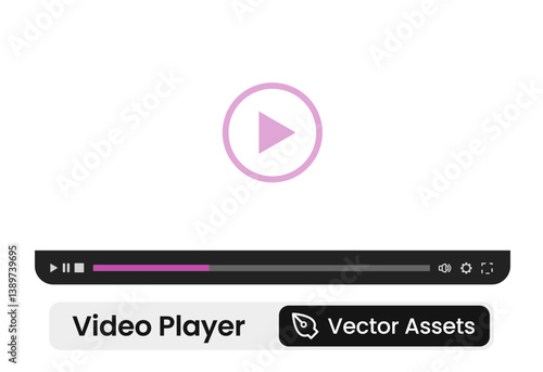 A modern video player interface with a dark theme and orange accent color. The control bar contains timestamps, playback progress and icons for HD quality toggle, volume, settings and fullscreen
