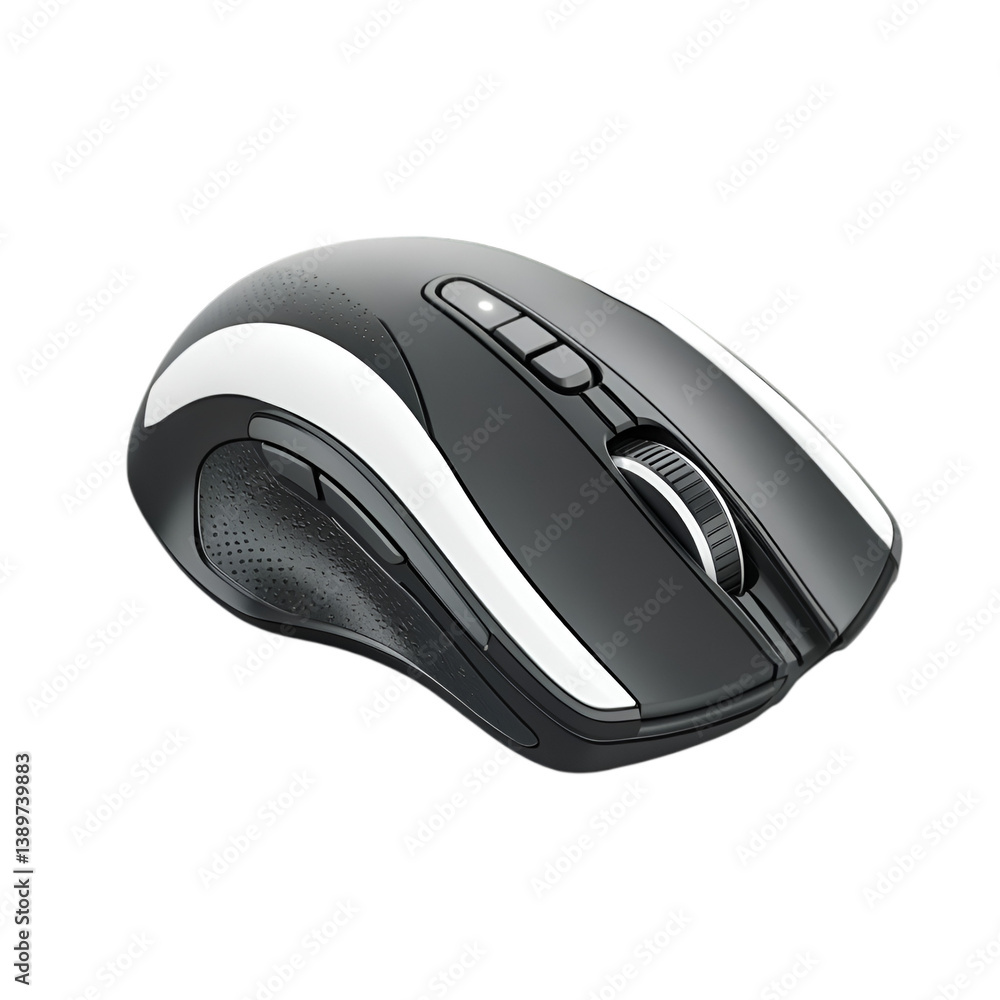 Sleek Wireless Computer Mouse Ergonomic Design Black and White, Sleek Wireless Computer Mouse Ergonomic Design Black and White,