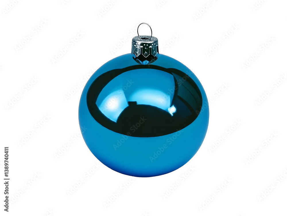 Isolated Blue Christmas Ornament With Shiny Surface On Black Background Isolated Blue Christmas Ornament With Shiny Surface On Black Background