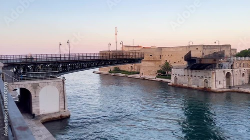 SWING BRIDGE, MOVING, SECOND ARM CLOSING.