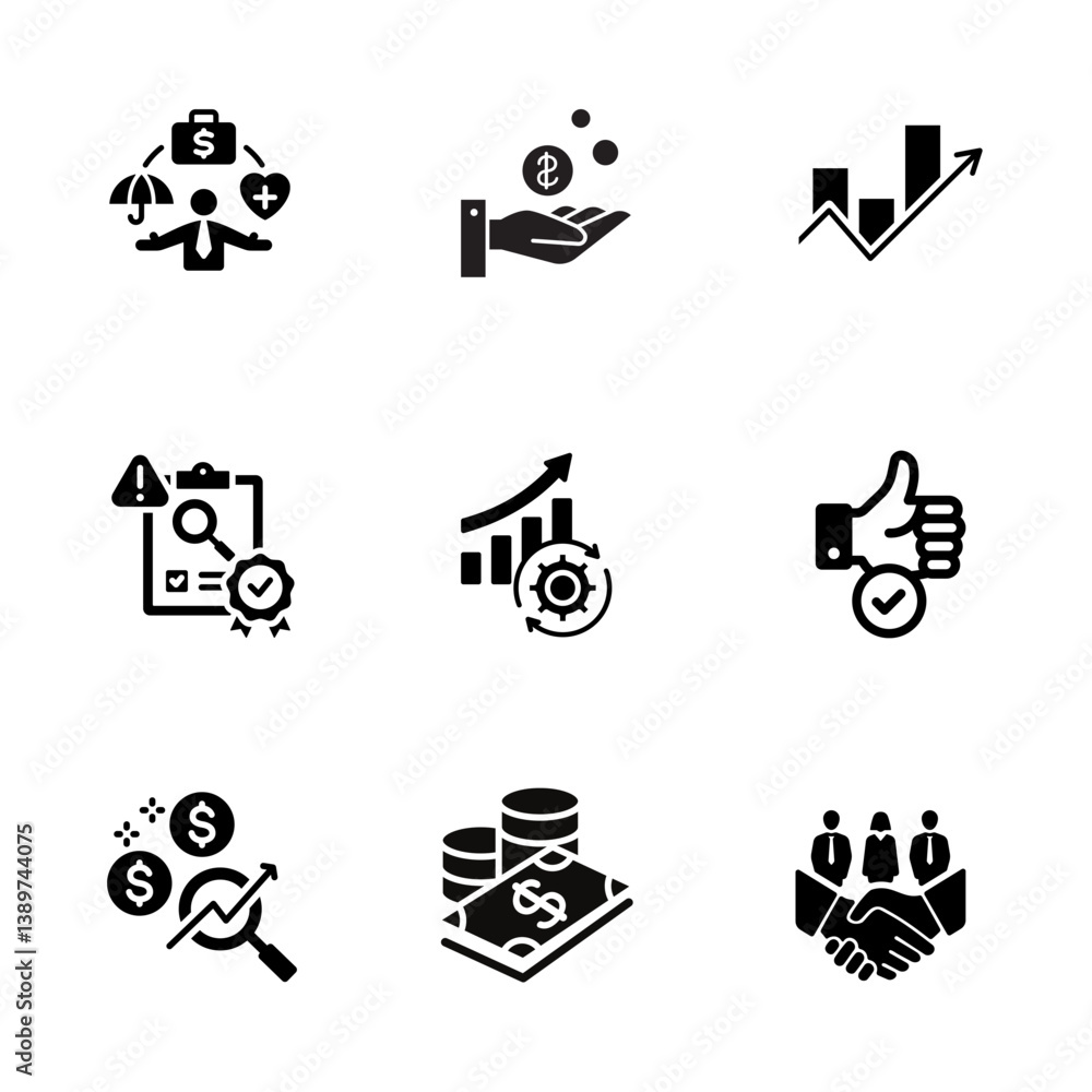 Fototapeta premium Benefits Line Icon Set. Company, Employee, Salary, Pay Raise, Meal Break. Vector illustation. 