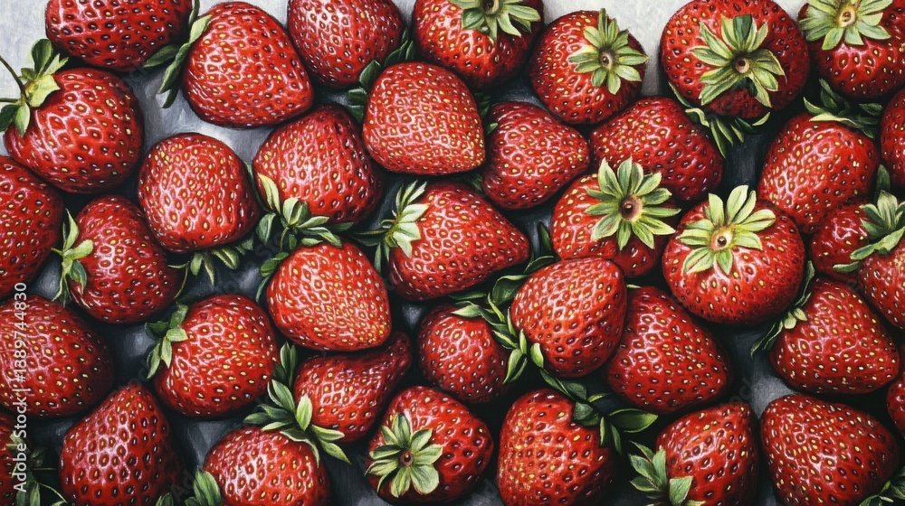 Strawberries on white. Generative AI Strawberries on white. Generative AI
