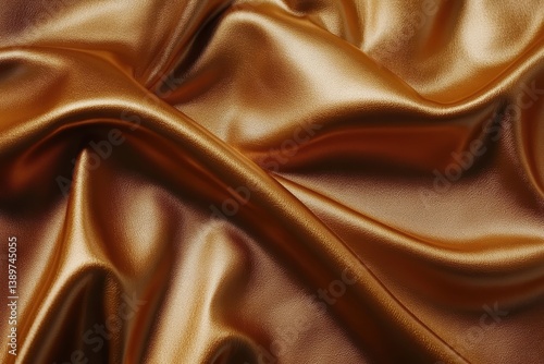 Obraz na płótnie Luxurious golden brown satin fabric draped elegantly in soft folds creating a shimmering and smooth texture w salonie