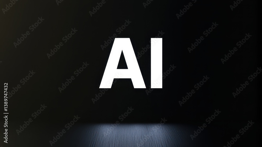 Large white letters forming the abbreviation AI stand out prominently against a stark black background, emphasizing the concept of artificial intelligence in contemporary technology Large white letters forming the abbreviation AI stand out prominently against a stark black background, emphasizing the concept of artificial intelligence in contemporary technology