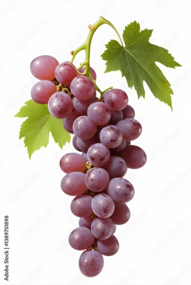 Fototapeta premium red grapes with green leaves