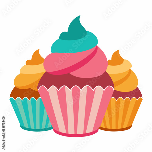 cupcake with cream and cherry