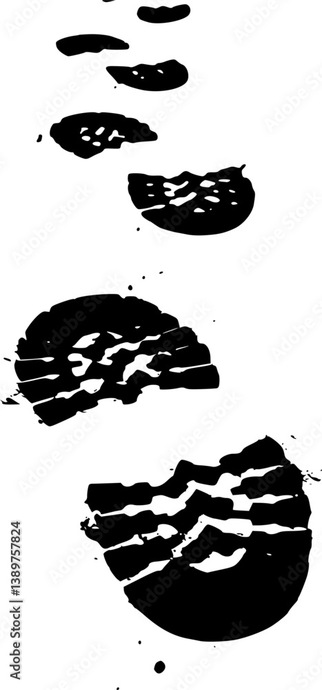 A black and white silhouette of some boot prints
A black and white silhouette of some boot prints
