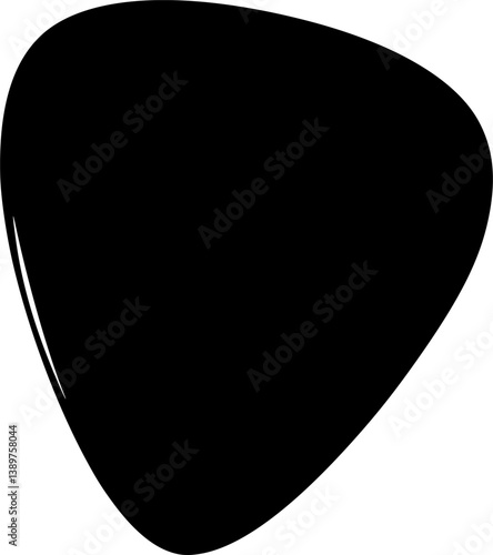 A black and white silhouette of a plectrum
