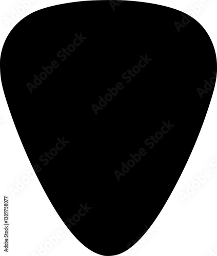 A black and white silhouette of a plectrum
