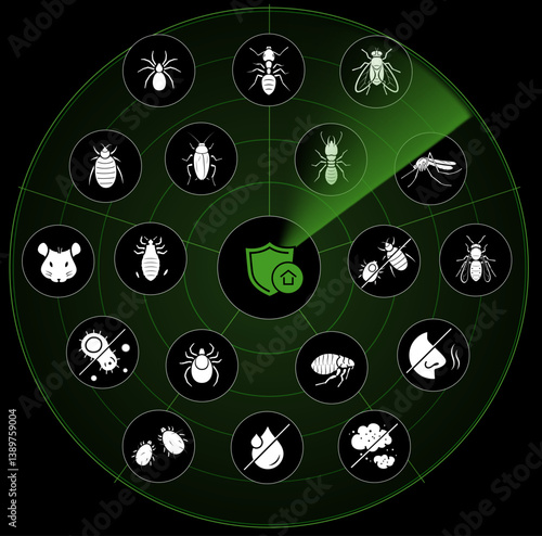 Set icons for pest control. Perfect suite for your service, tools, equipment, infographic material and etc. The outline icons are well scalable and editable. Contrasting elements. EPS10.