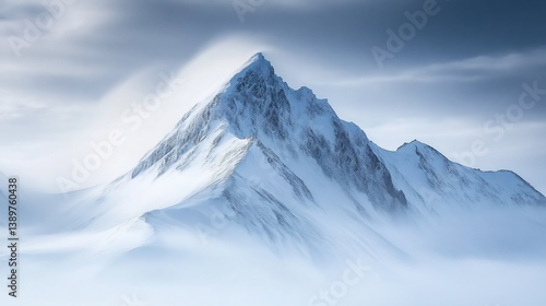 Wallpaper Mural Majestic Snow-Clad Peak: A Serene Winter Landscape Torontodigital.ca