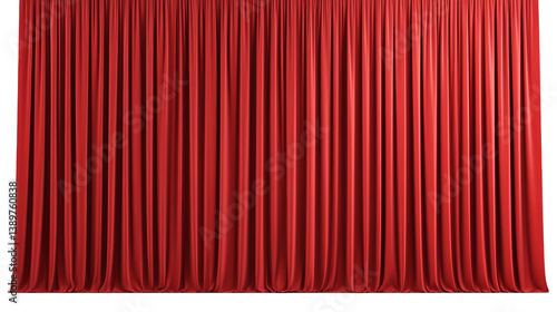 Red Curtain Illustration Isolated On Black Background For Stage Presentation