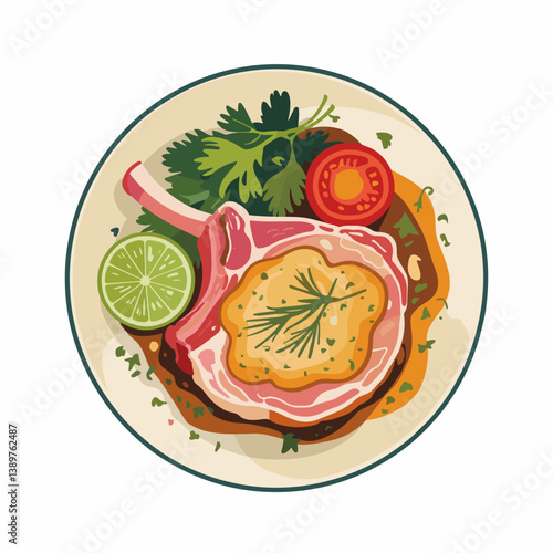 Smothered Pork Chops with Creamy Gravy and Greens