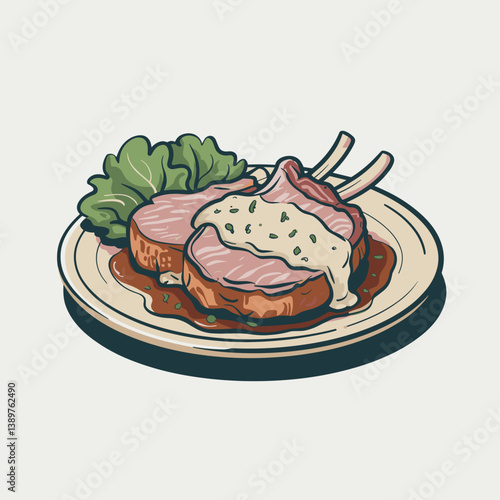 Smothered Pork Chops with Creamy Gravy and Greens