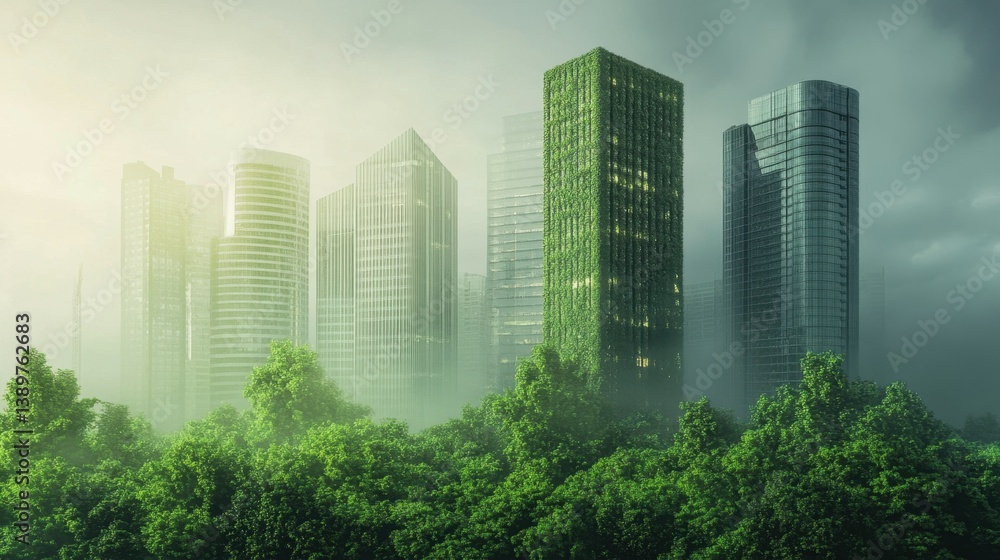 Fototapeta premium Green Growth: A Symbol of Progress and Sustainability