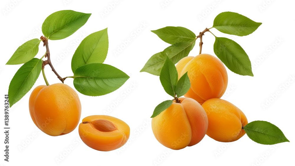 apricots isolated on white background apricots isolated on white background