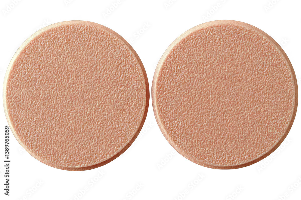 Fototapeta premium Two Isolated Round Pills on Transparent Background Photo for Medical Use