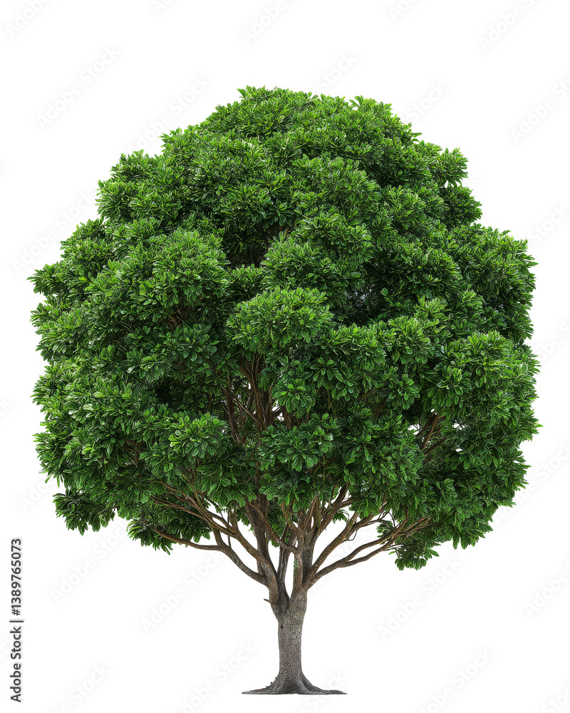 Fototapeta premium Isolated large green tree with exposed roots