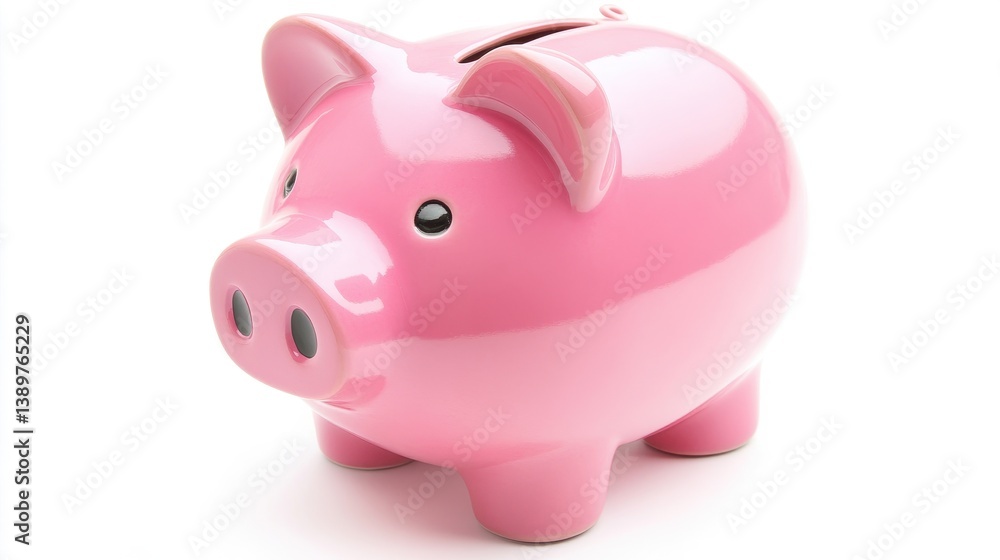 Pink Piggy Bank with Glossy Finish and Rounded Shape Pink Piggy Bank with Glossy Finish and Rounded Shape