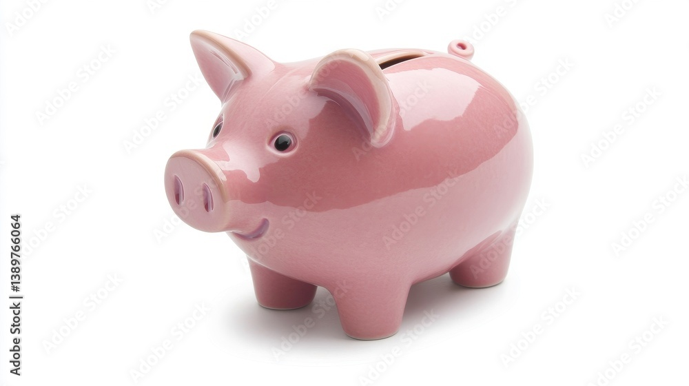 Cute Piggy Bank in Soft Pastel Pink Hue Cute Piggy Bank in Soft Pastel Pink Hue